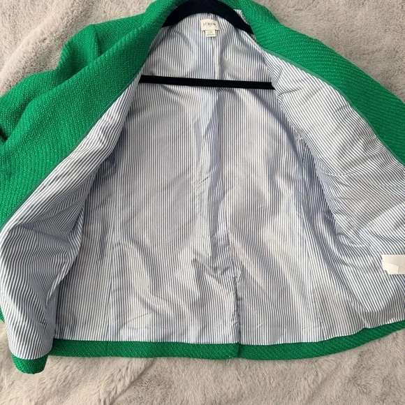J.Crew Factory Schoolboy Blazer in Textured Green Tweed size 10 - Picture 6 of 11